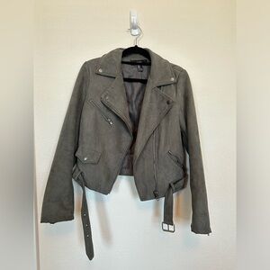 Forever 21 | faux suede moto jacket | Olive | Small